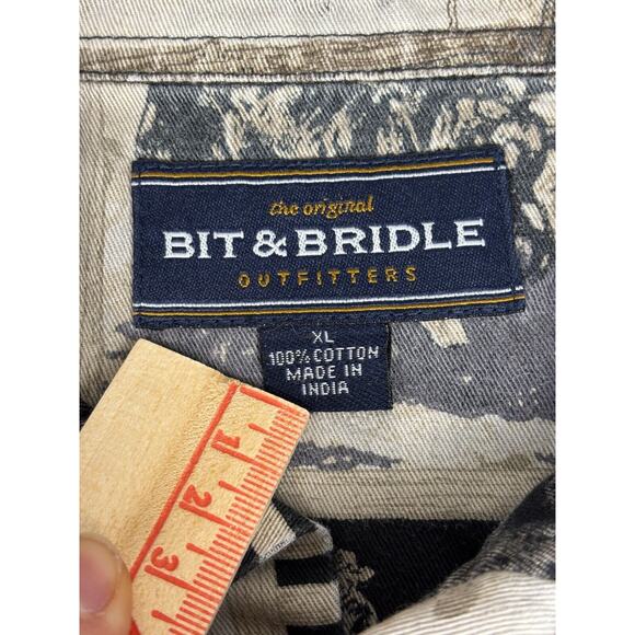 Vintage Bit &‎ Bridle Outfitters Western Cowboy Graphic Button-Up Shirt XL - Picture 5 of 12